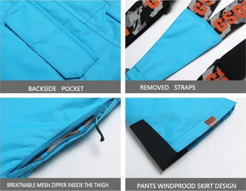 Miniatura 7 de Conjunto de chaqueta y pantalón de esquí para mujer, impermeable, resistente al viento, para snowboard, para deportes al aire libre