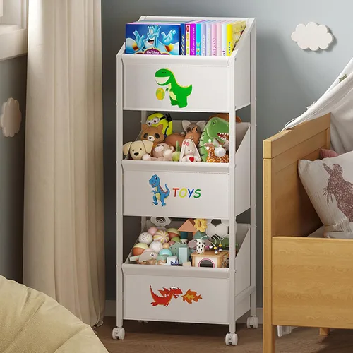 Lyuwanxian Organizador grande de almacenamiento de juguetes para niños con ruedas, estante de juguetes para niños y niñas, organizadores de juguetes