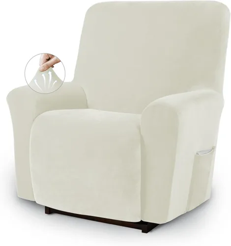 Miniatura 15 de Asnomy Fundas para Silla Reclinable Lazy Boy con Bolsillos, Fundas Elásticas de Terciopelo para Sofá, Fundas de 1 Pieza para Muebles, Protector