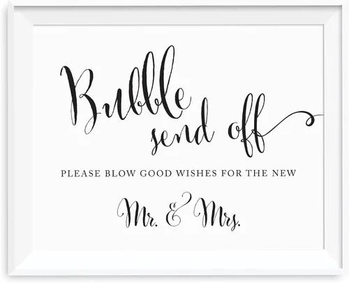 Miniatura 45 de Andaz Press Letreros de fiesta de boda, impresión formal en blanco y negro, 8.5 x 11 pulgadas, suite de novia, vestidor, paquete de 2
