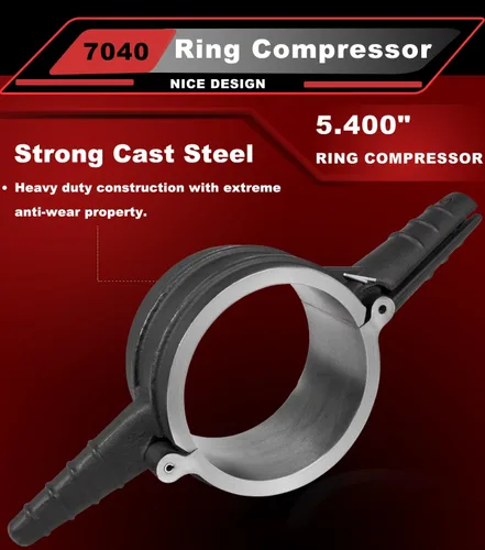 Miniatura 8 de 7040 Herramienta de compresor de anillo de pistón, adaptador de compresor de anillo de pistón y kit de anillo antipulido para Cummins ISX QSX 15