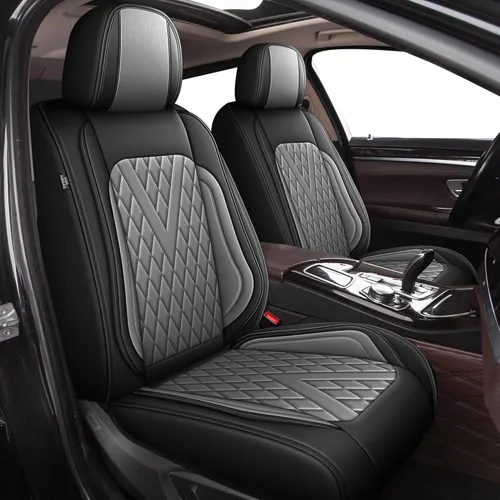 Miniatura 9 de IKABEVEM Juego de fundas de asiento delantero para VW/Volkswagen Jetta 2007-2026, cojín de asiento delantero de piel sintética, impermeable