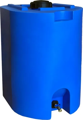 WaterPrepared - Tanque de almacenamiento de agua potable de plástico apilable con canillas, 55 galones, azul - Contenedor portátil de hidratación de