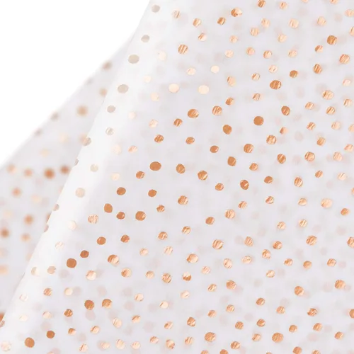 WRAPAHOLIC Papel de seda de regalo, 25 hojas de 19.7 x 27.5 pulgadas, papel de seda metálico con puntos de oro rosa metálico a granel para embalaje,