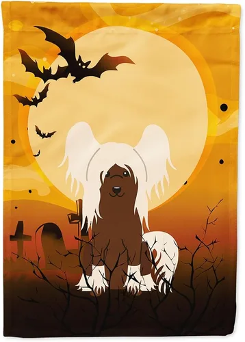 Miniatura 86 de Caroline's Treasures BB4307GF - Bandera de Halloween Airedale para jardín, bandera decorativa para patio exterior, obras de arte de patio, macizos