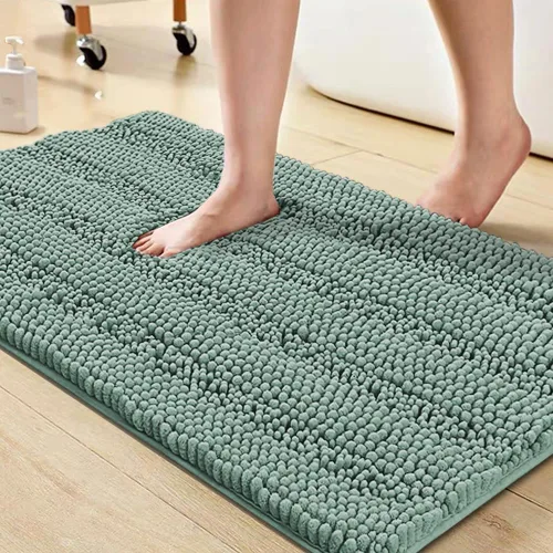 Miniatura 51 de Turquoize Alfombras de Baño de Chenilla Peludas Alfombra de Baño Antideslizante Gruesas Alfombras Peludas para Baño Chenilla Juego de Alfombra