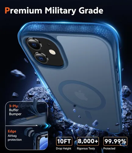 Miniatura 1252 de FNTCASE Funda para iPhone 13 Pro-Max: Fundas magnéticas transparentes compatibles con Magsafe Slim anti amarillamiento protección contra caídas
