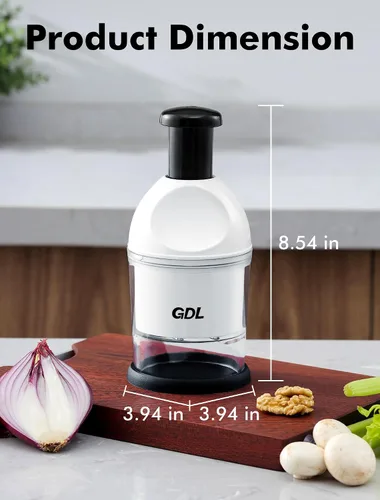 Miniatura 6 de Picador de alimentos, picador de mano, fácil de limpiar, picador manual de verduras, cortador de cebolla, picadora de ajo para cebolla, nueces