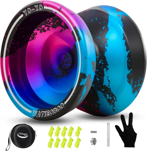 Miniatura 10 de Yoyo Yoyos Responsivos para Principiantes, Yo Yo Profesional No Responsivo para Adultos Pro Yoyo de Metal para Trucos con Kit de Rodamientos, 10