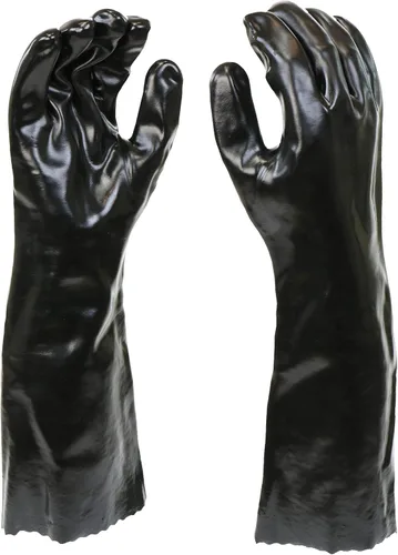 West Chester 12018 Guantes de trabajo recubiertos de PVC resistentes a productos químicos: 18" de longitud, tamaño grande, 2 pares