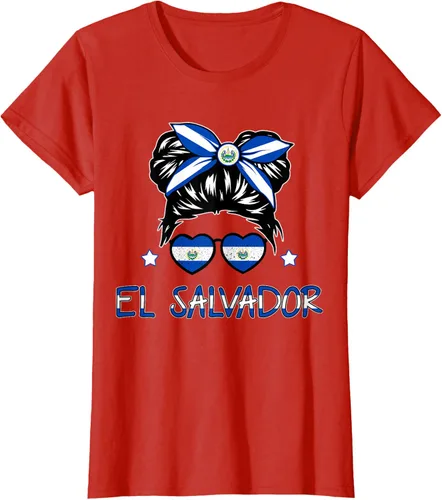Miniatura 57 de Camiseta de El Salvador para Niñas Bandera Patrimonio Hispano Salvadoreño