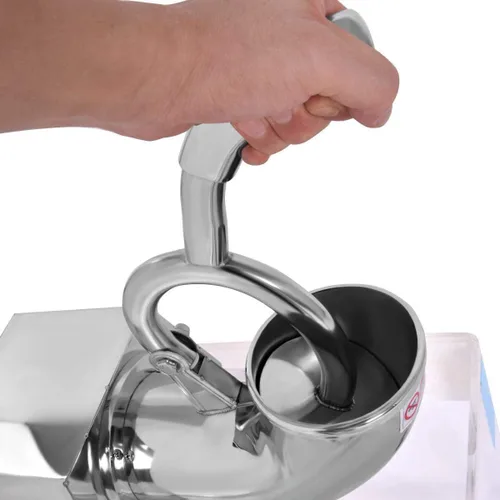 Miniatura 8 de Costzon Máquina comercial de cono de nieve, afeitadora de hielo de acero inoxidable de 440 libras/H con cuchillas dobles, máquina eléctrica de cono