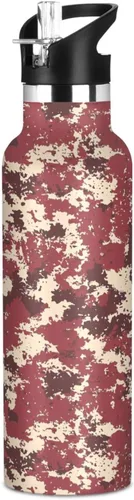 Miniatura 23 de Camouflage Gold Leakproof and BPA Free Reusable Water Bottle with Straw Lid Double-Wall Vacuum Insulation for Gym Sports 11