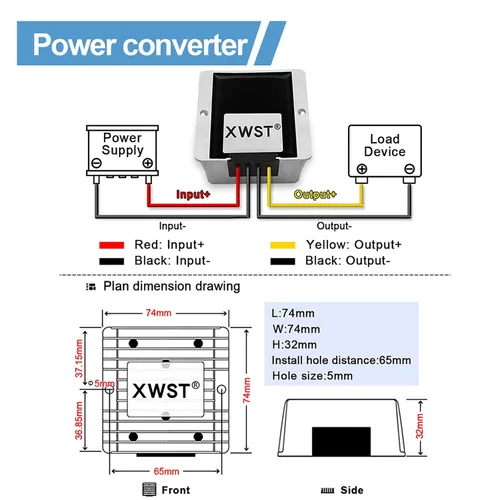Miniatura 4 de Estabilizador de CC CC 9V-36V a 12V Boost Buck Convertidor 2A 24W Regulador de voltaje automático impermeable Módulo transformador de 12 V voltios