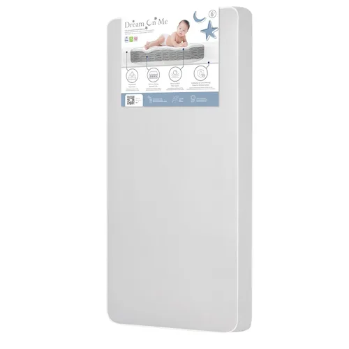 Miniatura 7 de Dream On Me Colchón de cama superior, se adapta a cunas estándar de tamaño completo y camas para niños pequeños, diseño reversible, 52 x 28 x 6