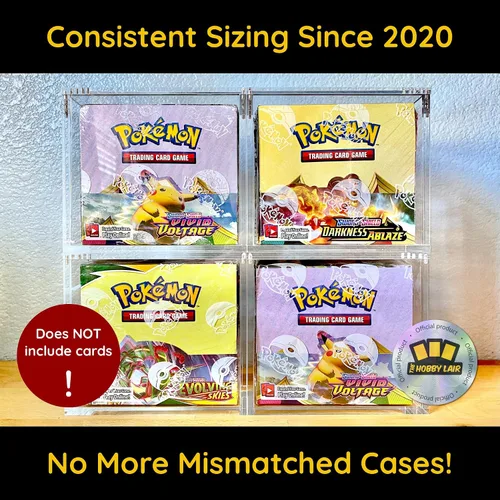 Miniatura 2 de Funda acrílica de lujo compatible con cajas de refuerzo de Pokémon ingleses, magnética, fácil carga superior, protección gruesa de 0.236 pulgadas