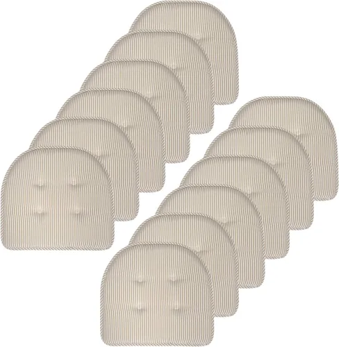 Miniatura 127 de Sweet Home Collection - Cojín de espuma viscoelástica para silla con capitoné, antideslizante, parte trasera de goma, en forma de U, 17 x 16 Piel