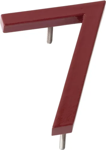 Miniatura 10 de Montague Metal Products MHN-06-F-BR1-2 Números flotantes modernos de aluminio cepillado sólido, 6 pulgadas, ladrillo rojo con recubrimiento en polvo