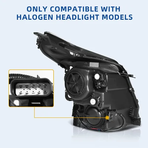 Miniatura 2 de DWVO Conjunto de faros delanteros compatible con Cadillac SRX 10 11 12 14 2014 2015 2016 Cadillac SRX 10 11 12 13 14 15 16 OE proyector delantero