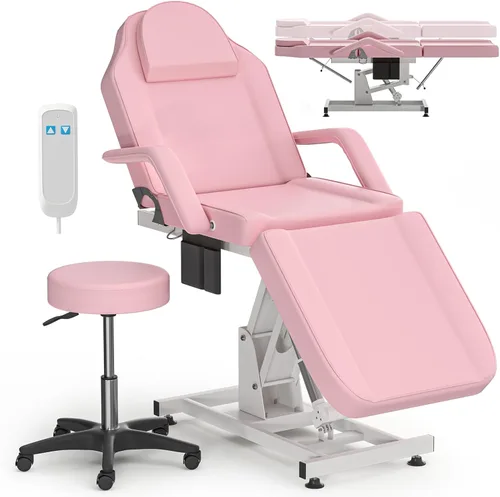 Miniatura 13 de Camas de spa eléctricas, sillas faciales para esteticista, silla de tatuaje, cama con reposabrazos ajustables y spa de altura para belleza