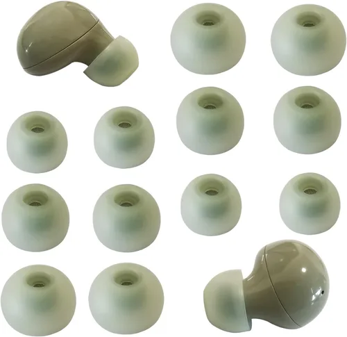 Miniatura 8 de Almohadillas de repuesto para Samsung Galaxy Buds 2/Buds+/Buds FE, puntas de silicona con aislamiento de ruido de malla fina, 6 pares S/M/L (negro)