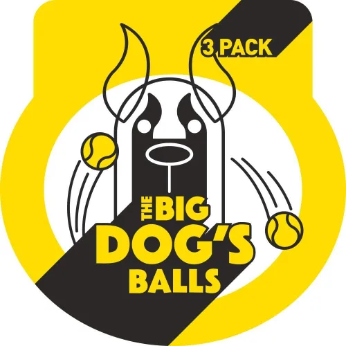 Miniatura 9 de The Big Dog's Balls - Pelotas de tenis para perros grandes, color amarillo, paquete de 3, pelotas de fieltro no abrasivas, núcleo de goma