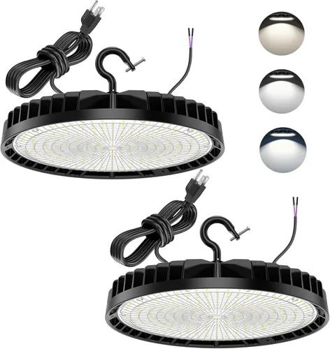 Miniatura 12 de BBESTLED UFO - Luz LED de alta bahía de 150 W, 120 W, 90 W, ajustable, 22,500 lúmenes, 4500 K, 5000 K, 5700 K, CCT, luces LED ajustables de alta