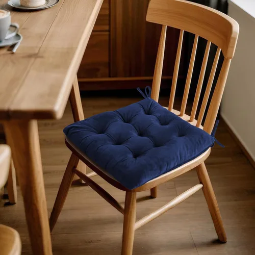 Miniatura 6 de ELFJOY Paquete de 4 cojines para sillas de comedor, cojines para sillas de cocina, oficina, cojín cuadrado copetudo con lazos
