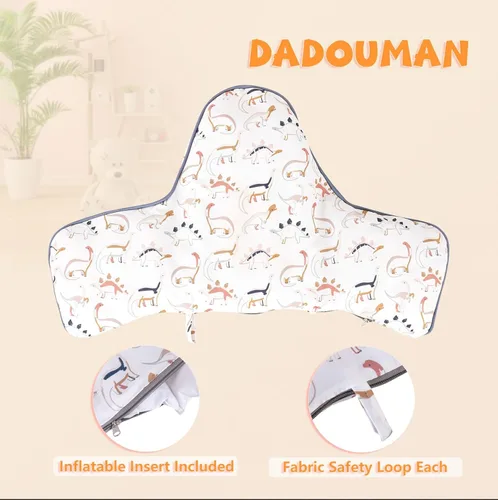 Miniatura 4 de Cojín inflable de apoyo para silla alta IKEA, cojín para silla alta de bebé con impresión colorida, cojín inflable incluido (dinosaurios)