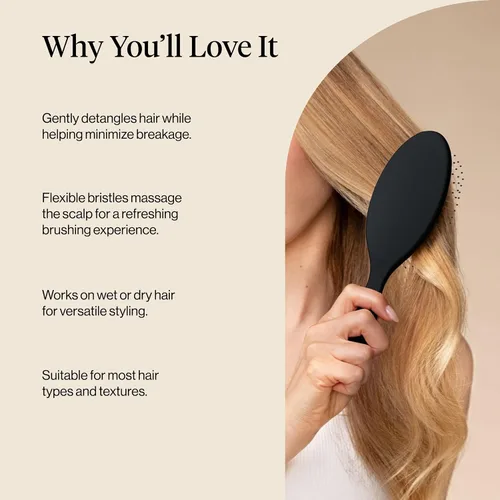 Miniatura 5 de Kitsch Cepillo desenredante para cabello húmedo y seco, cepillo flexible para mujeres, hombres y niños, cepillo desenredante para cabello rizado