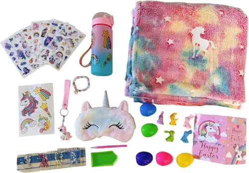 Runeaoys Juguetes de unicornio para niñas de 4 a 6 años, regalos de Pascua para niñas de 3, 4, 5, 6, 7, 8, 9, 10 años, manta que brilla en la