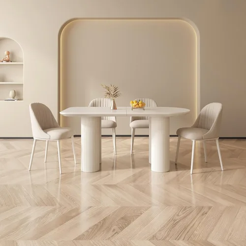 Miniatura 9 de Guyii Mesa de comedor de 55.11 pulgadas, mesa de cocina moderna para 6 personas, mesa de comedor interior para cocina, bar, sala de estar, espacio