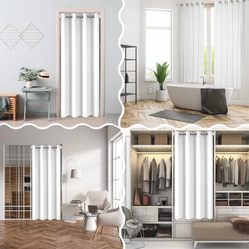 Miniatura 6 de Feelyou Cortina de puerta con ecuación matemática, privacidad, 1 panel, 34 x 80 pulgadas, espacio exterior, galaxia, 30% a 50% opaco, aislamiento