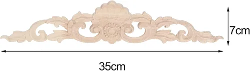 Miniatura 2 de MUXSAM Apliques tallados en madera, paquete de 2 calcomanías de tallas de madera sin pintar, superposición decorativa para paredes, puertas, 2