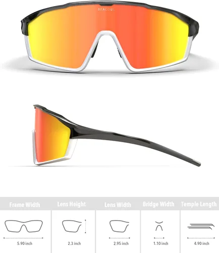 Miniatura 6 de BEACOOL Gafas de sol polarizadas deportivas de ciclismo para hombres y mujeres, UV400, gafas de sol de béisbol, TR90, marco para pesca, correr