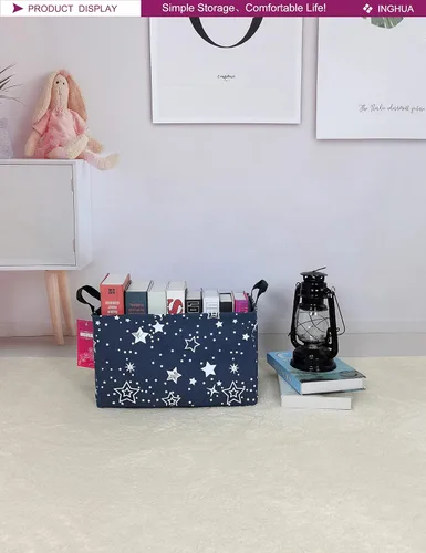 Miniatura 4 de Cesta de almacenamiento rectangular de tela, organizador de cesta para juguetes, libros, ropa, regalos, mascotas - Perfecta para el hogar, oficina