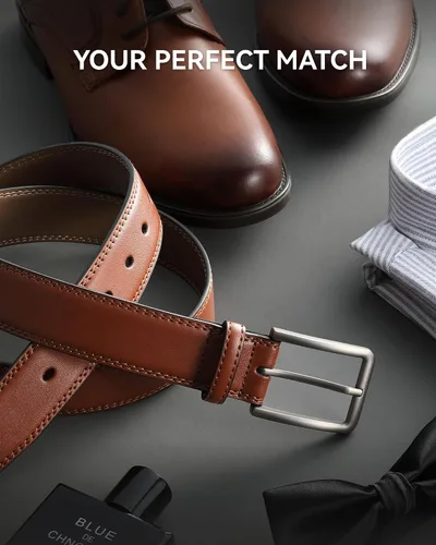 Miniatura 3 de CHAOREN Cinturón de cuero para hombre, cinturones de vestir de 1 38 pulgadas para hombre, regalo considerado para el trabajo, negocios, jeans
