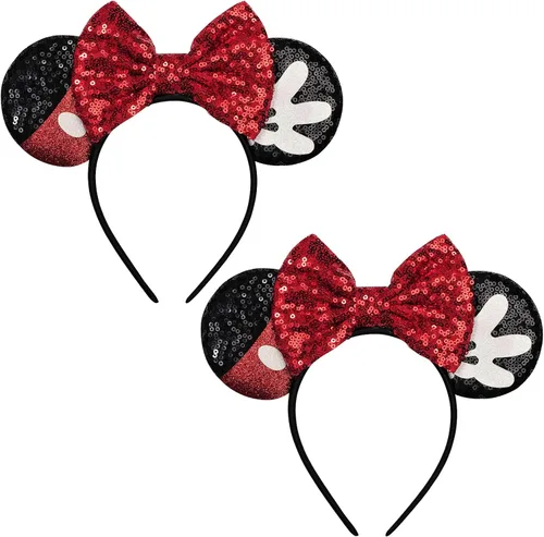 Miniatura 32 de FANYITY - Orejas de ratón, diadema con lentejuelas brillantes para cosplay de ratón para niños, niñas y mujeres, para Halloween y viaje a Disney