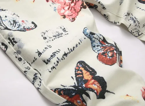 Miniatura 149 de Baylvn - Pantalones de mezclilla entallados y estampados para hombre con corte recto