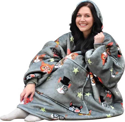 Miniatura 4 de Catalonia Sudadera con Capucha Manta Extragrande, Cómoda Sudadera Sherpa Usable, Regalo para Ella