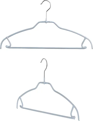 Miniatura 9 de Mawa by Reston Lloyd Silhouette - Percha de camisa antideslizante que ahorra espacio con barra para pantalones y ganchos para falda, estilo 42/FTU