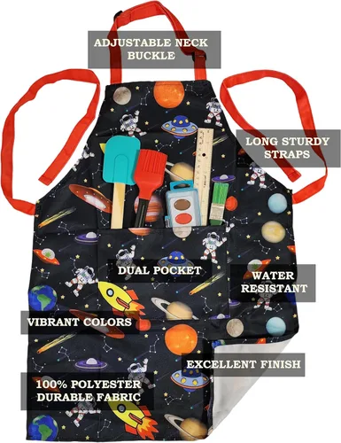 Miniatura 5 de Delantal para niños - cocina, jardinería, artista, pintura, limpieza, horneado, cerámica, chef, cocina, regalo para niños, niñas Space