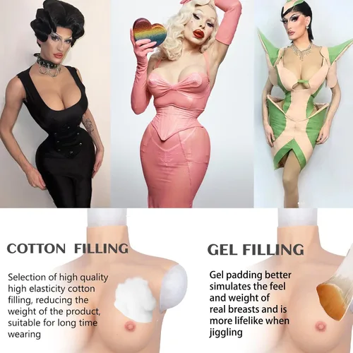 Miniatura 4 de Pechugo de silicona Formas De Mama Placa De Mama Falso Taza C-H Para Travestis Transgénero Drag Queen