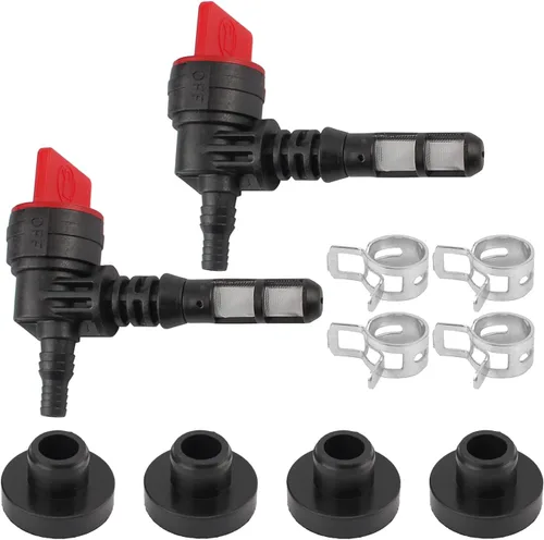 Paquete de 2 válvulas de cierre de gas de combustible de 90 grados con abrazadera de ojal para 192980GS 208961 para Kohler 25 462 03-S 25-462-03-S