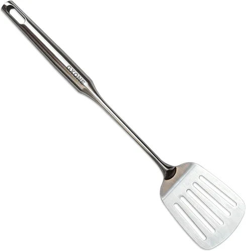 Miniatura 8 de Wok - Espátula de acero inoxidable, espátula ancha de metal con mango largo hueco, utensilios de wok, plata/14.7 pulgadas