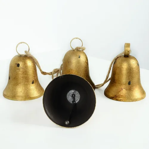 Miniatura 7 de Styleonme Campanas Decorativas, Campanas de Decoración de Navidad, Campana de Toro Colgante de Cuerda de Metal Huangma, Campana Clásica