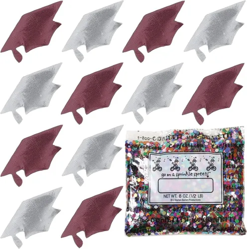 Miniatura 124 de Confetti Grad Cap Negro, Azul Marino Combo - 2 bolsas de media onza (1 oz)