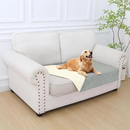 Miniatura 17 de hyha Manta impermeable para perro, manta suave para cama de perro, manta para mascotas, funda de sofá impermeable lavable para perros, fundas Gris