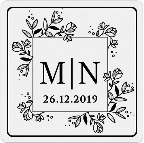 Miniatura 5 de Calcomanías de boda con monograma personalizadas, etiquetas cuadradas de iniciales personalizadas para invitaciones, sellos de sobre, recuerdos