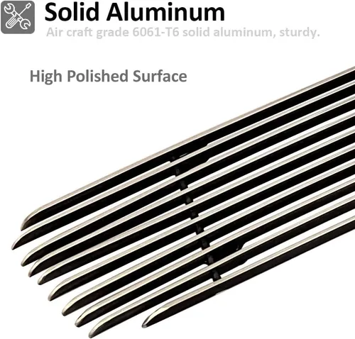 Miniatura 3 de Se adapta a Chevy Camaro SS V8 2010-2013 parachoques delantero de aluminio sólido cromado rejilla de inserción de perno sobre la rejilla